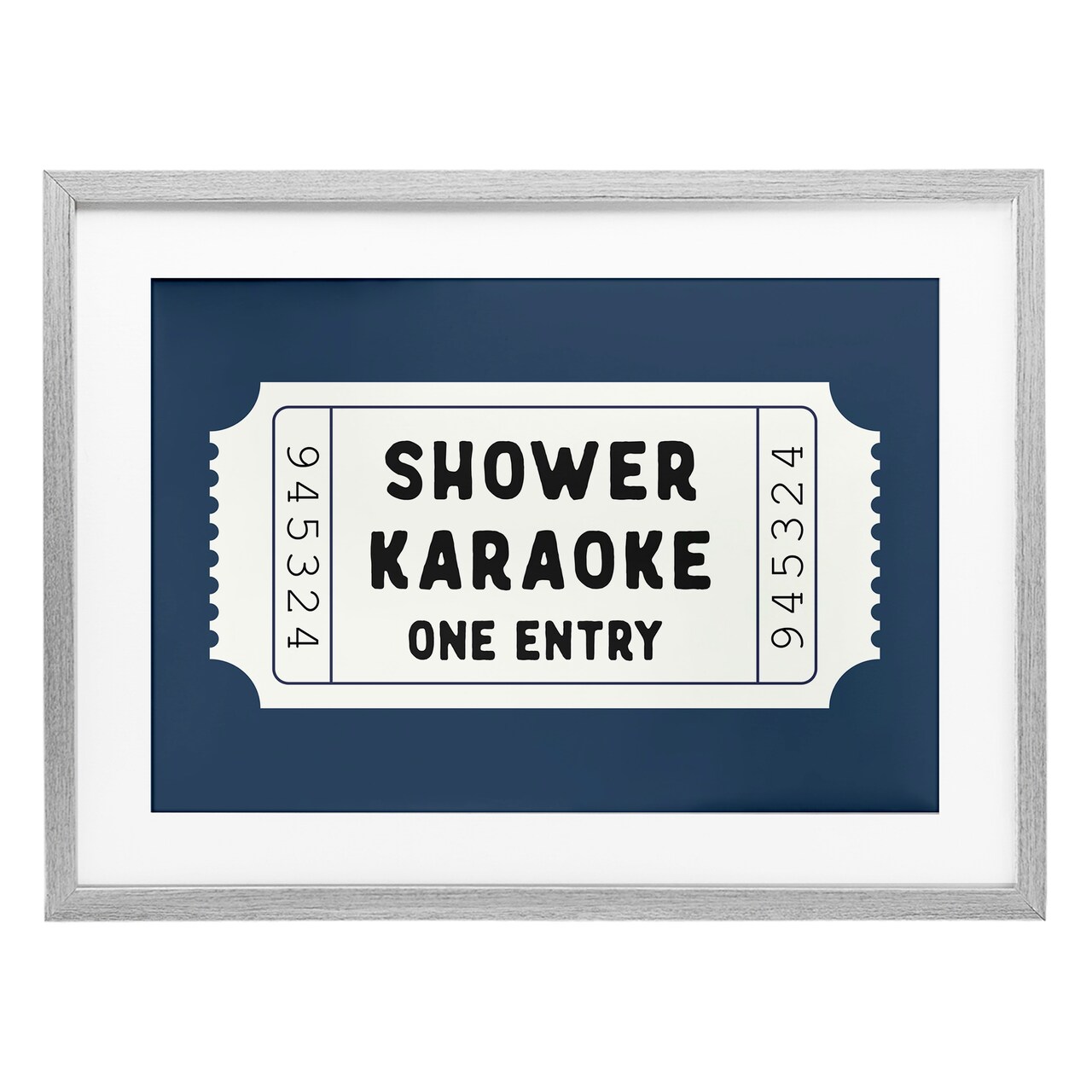 Stupell Industries Shower Karaoke Bathroom Humor Framed Print Under Glass, design by Lettered and Lined